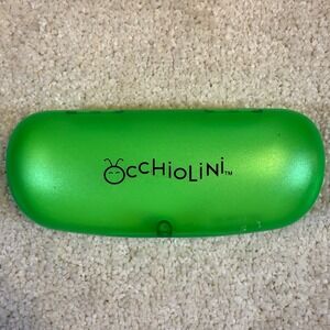 Occholini Kids Bright Green Hard Shell Eyeglass Case Protective Carrying Pouch